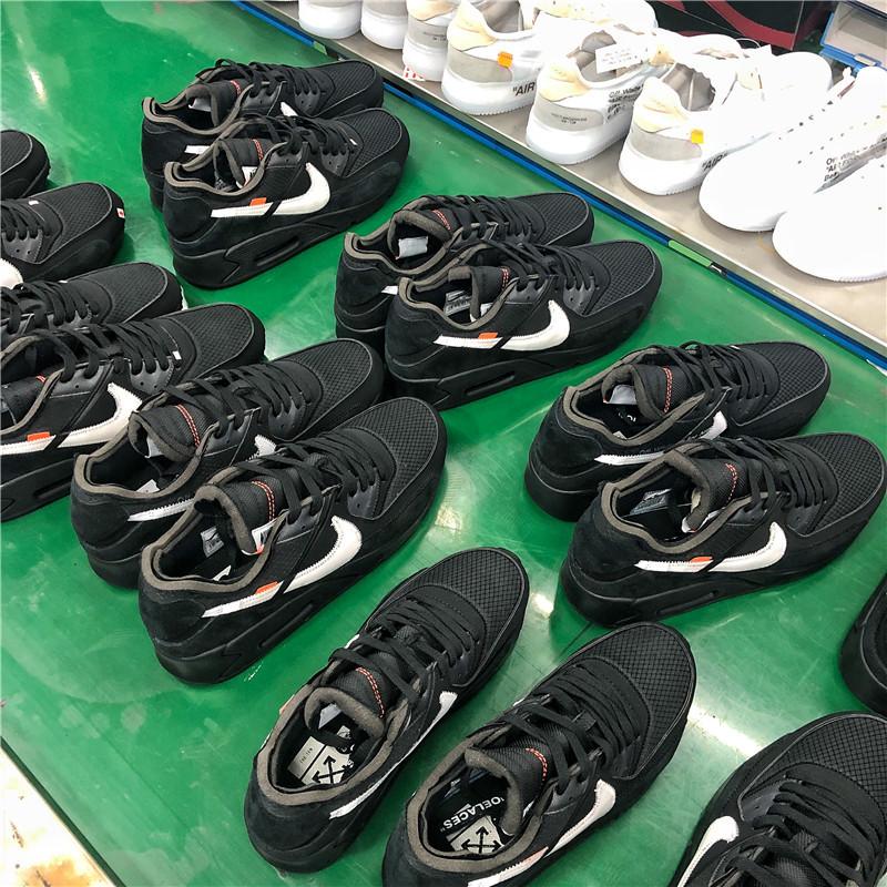 Pk God off white X air max 90 black aa7293-001 retail materials ready to ship